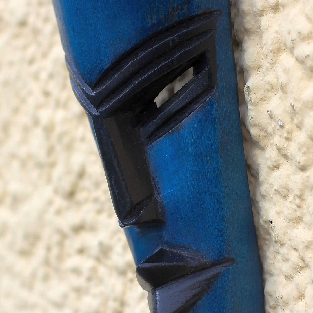 Banana Face: Authentic Hand Carved African Mask by Theophilus Sackey