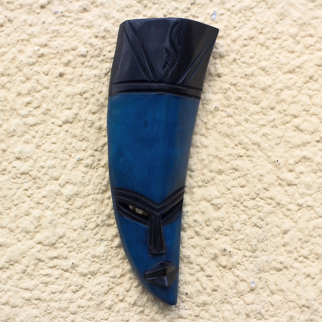 Banana Face: Authentic Hand Carved African Mask by Theophilus Sackey
