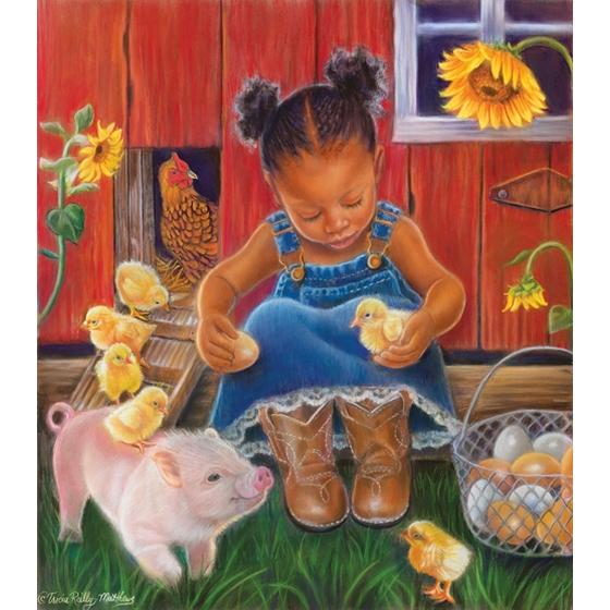 Barn Babies by Tricia Reilly-Matthews: African American Jigsaw Puzzle
