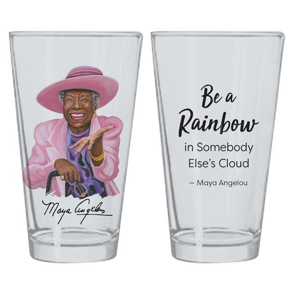 Be a Rainbow: Maya Angelou Drinking Glass