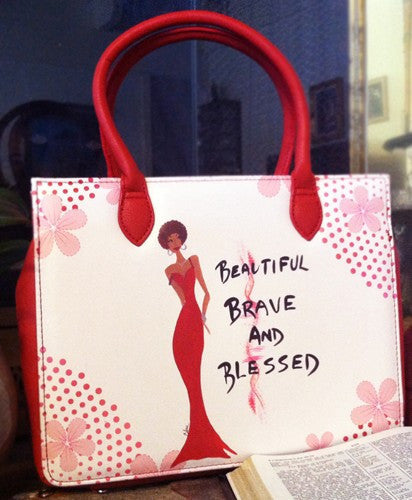 Beautiful, Brave and Blessed Bible Bag by Cidne Wallace (Front)