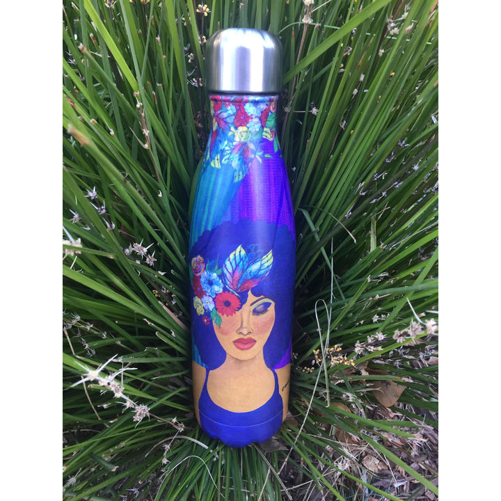 Believe, Blossom & Become by Sylvia Gbaby Cohen: African American Stainless Steel Bottle  (Lifestyle Photo)