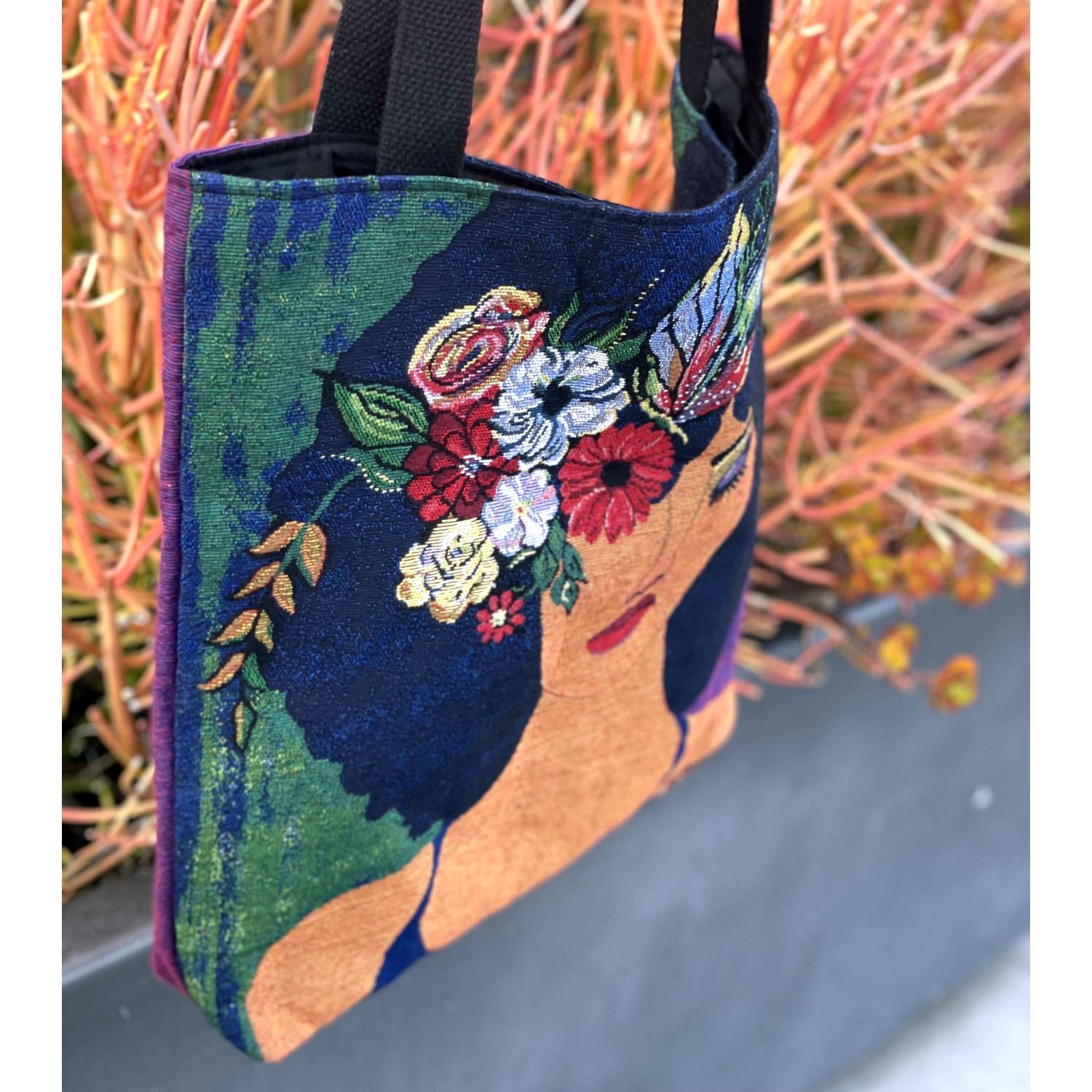4 of 6: Believe, Blossom and Become: African American Woven Tote Bag by Sylvia 