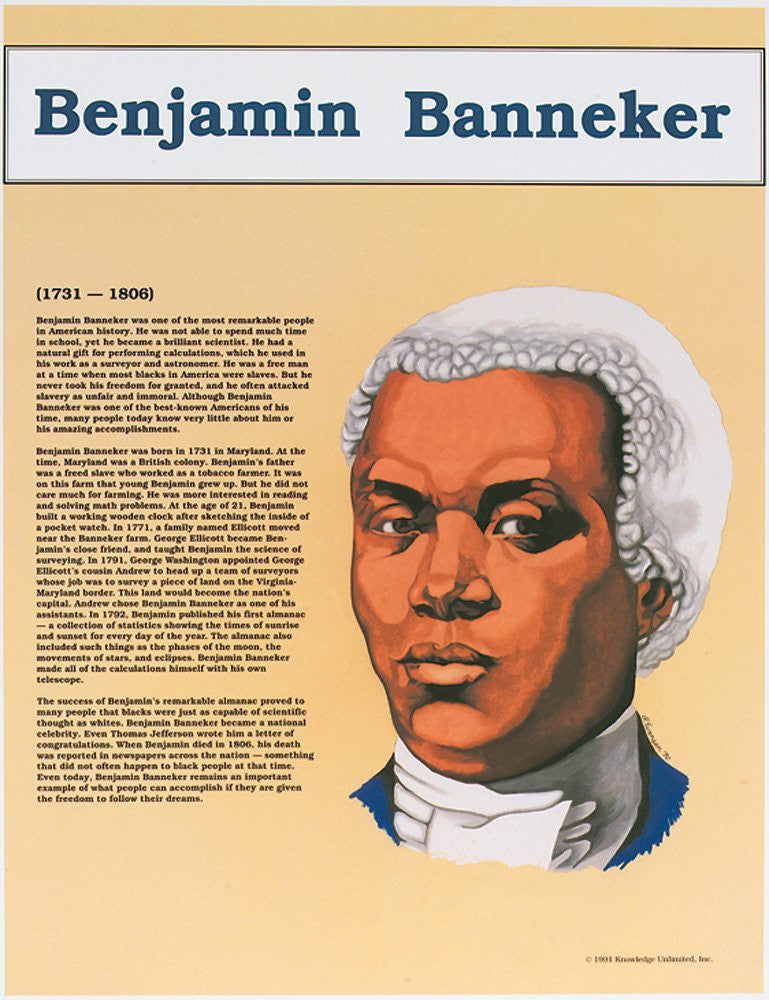 Great Black Americans: Benajmin Banneker Poster by Knowledge Unlimited