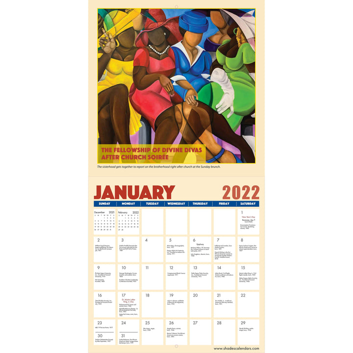 Between the Lines by David Cassidy: 2022 African American Calendar (Interior)