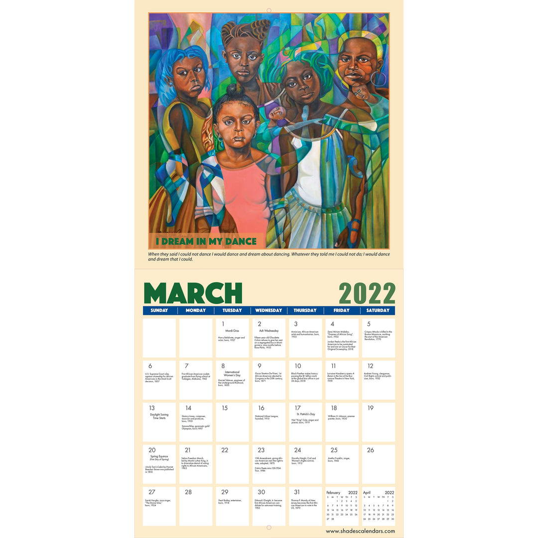 Between the Lines by David Cassidy: 2022 African American Calendar (Interior)