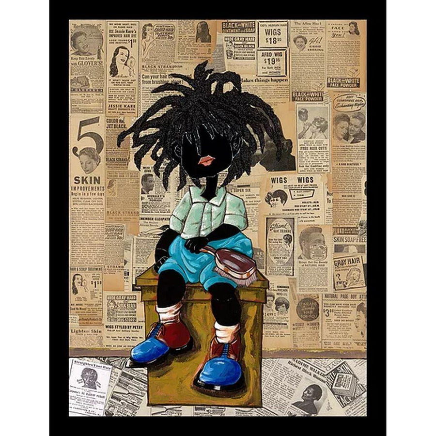Big Hair-Art-Leroy Campbell-20x15 inches-Giclee on Canvas-The Black Art Depot