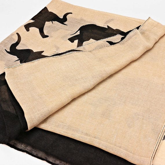 Black and Beige Elephant Scarf