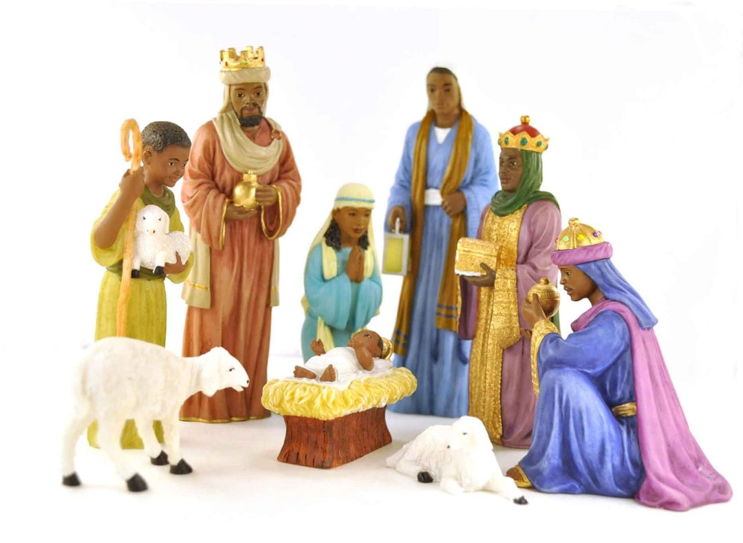 African American Nativity Figurine Set (9 Pieces)
