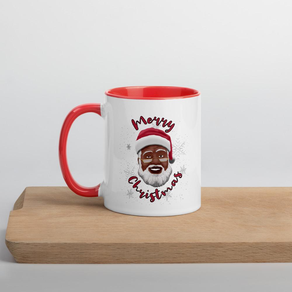 Merry Christmas: African American Santa Claus Ceramic Coffee Mug