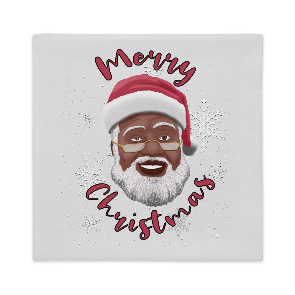 Black Santa Claus: African American Santa Claus Premium Pillow Case/Cover (Gray)