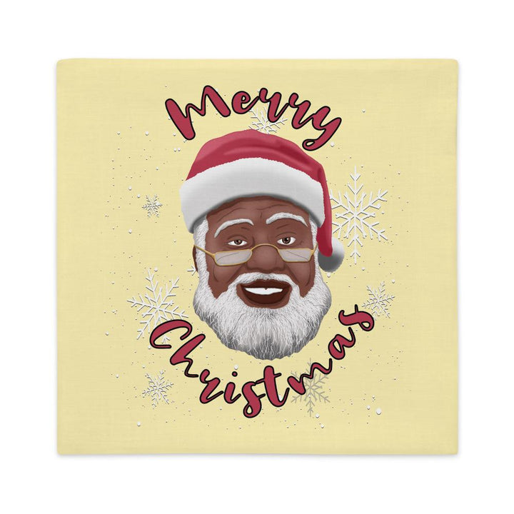 Black Santa Claus: African American Santa Claus Premium Pillow Case/Cover (Yellow)