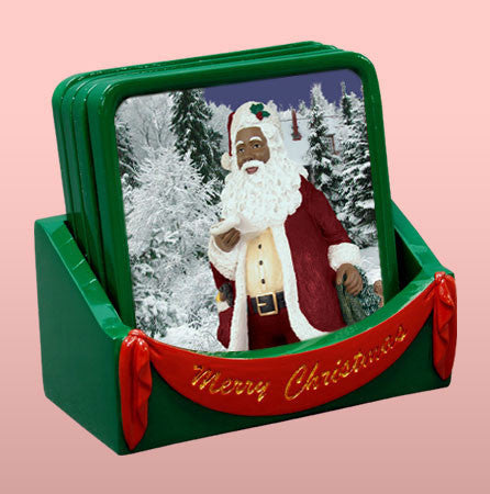 Winter Wonderland: Black Santa Claus Coaster