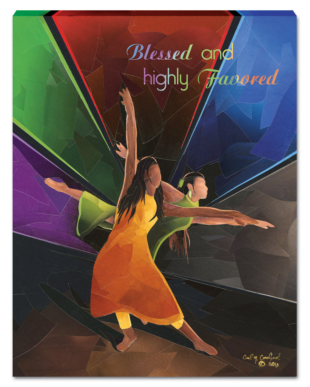 Blessed and Highly Favored Canvas Wall Hanging by Carl M. Crawford