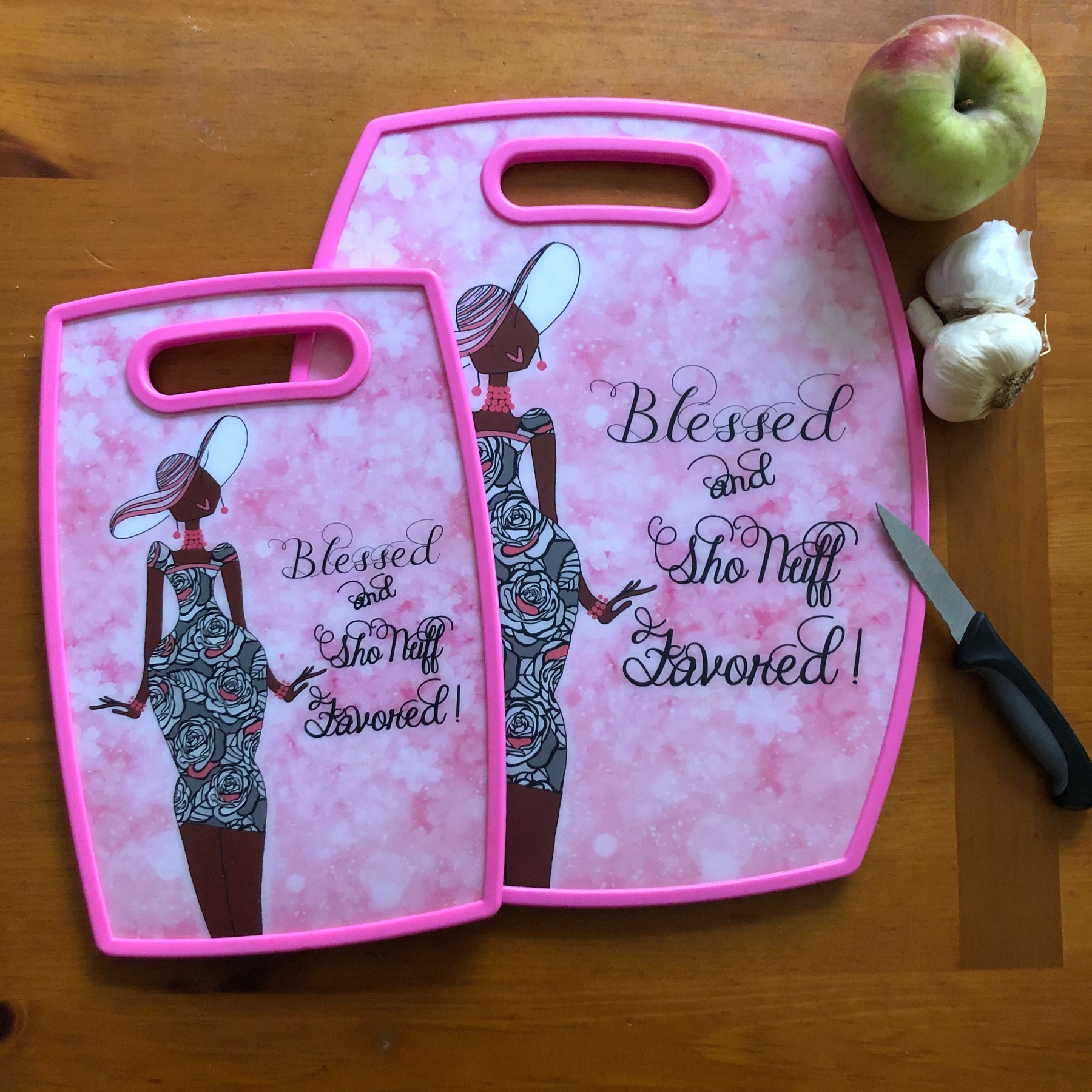 2 of 5: Blessed & Sho'Nuff Favored by Kiwi McDowell: African American Cutting Board
