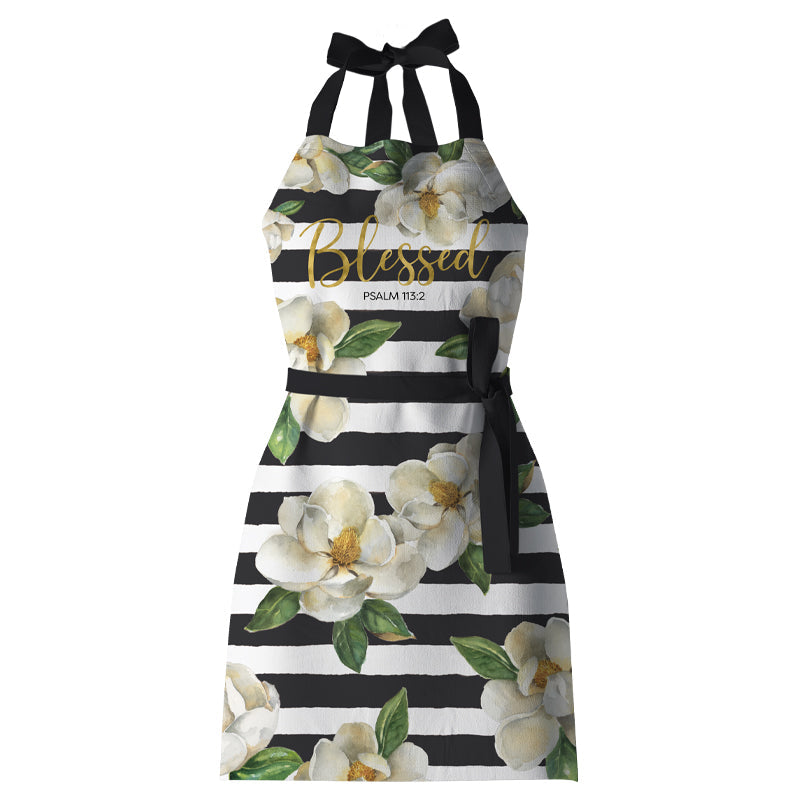 Blessed Magnolia by Sandy Clough: Religious Themed Kitchen Apron