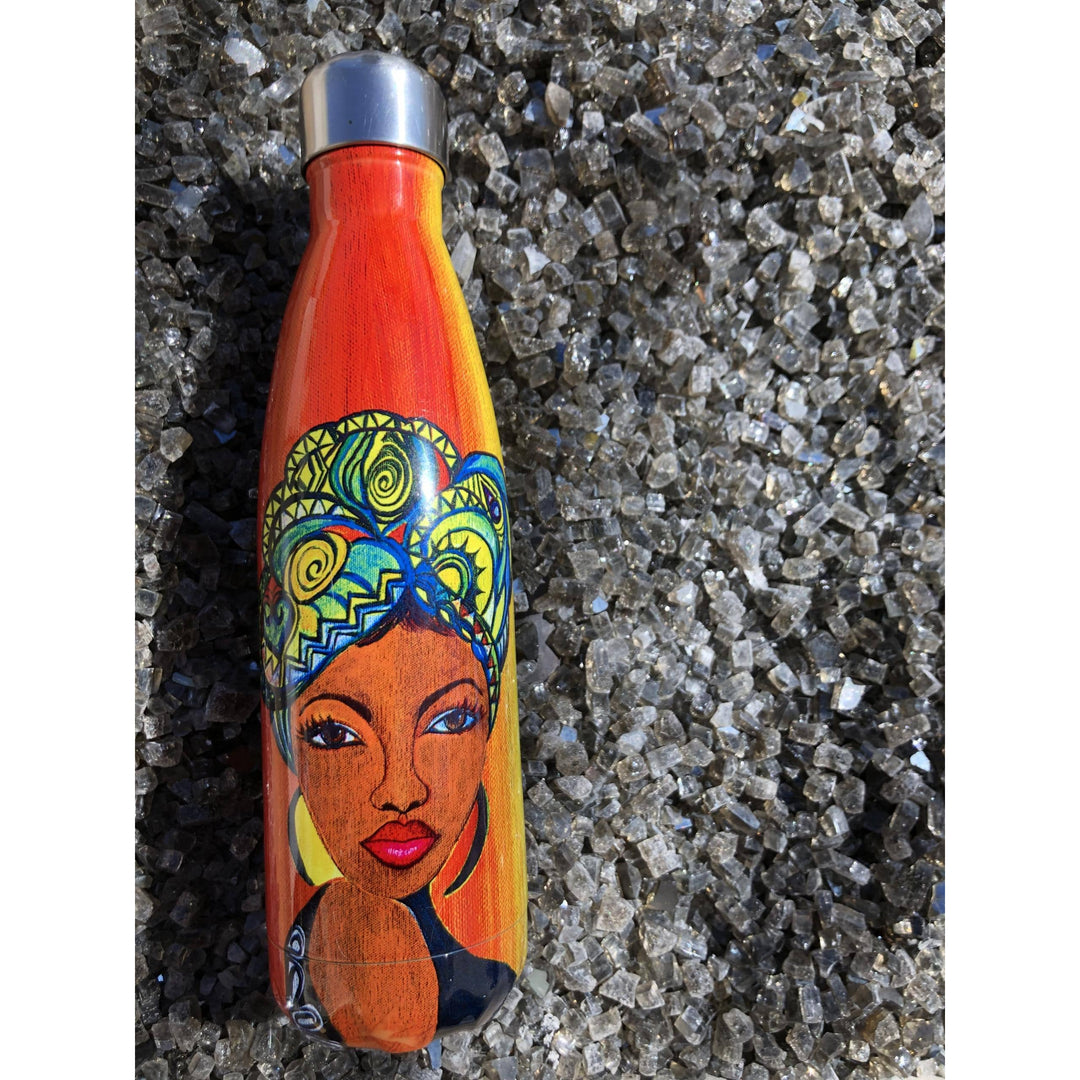 Blessed to Live Without Stress by Sylvia "Gbaby" Cohen: African American Stainless Steel Bottle 