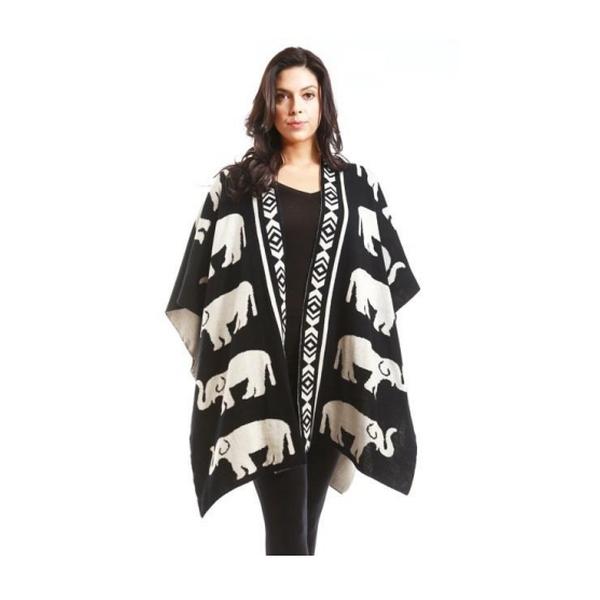 Reversible Elephant Shawl-Shawl-Elephant Boutique-One Size Fits Most-Black-The Black Art Depot