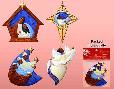 African American Nativity Christmas Ornament Variety Set