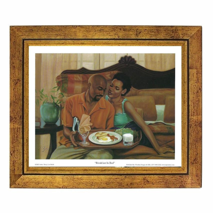 Breakfast in Bed by Henry Battle (Gold Frame)