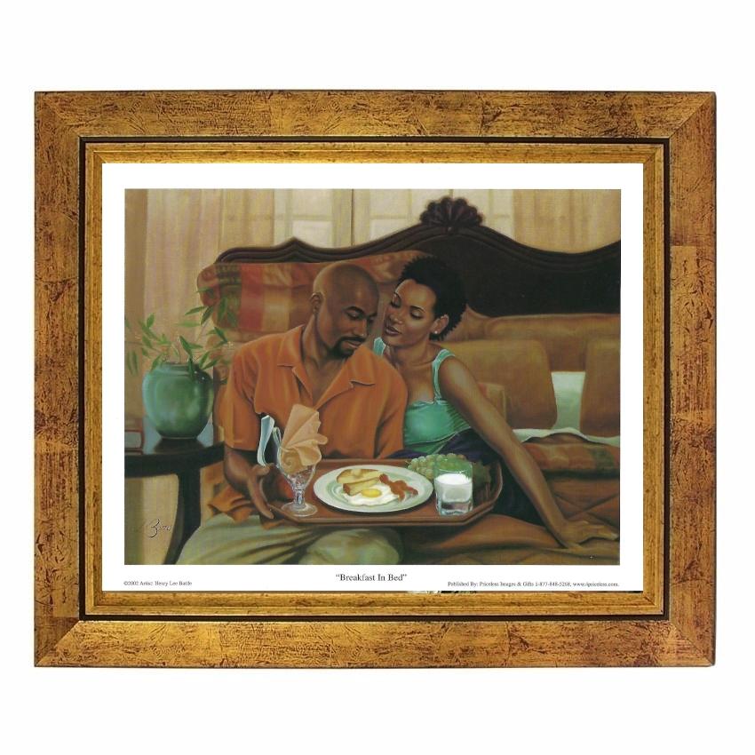 Breakfast in Bed by Henry Battle (Gold Frame)