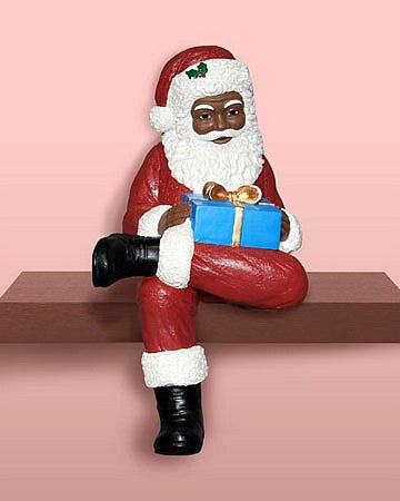 African American Santa Claus Shelf Sitter
