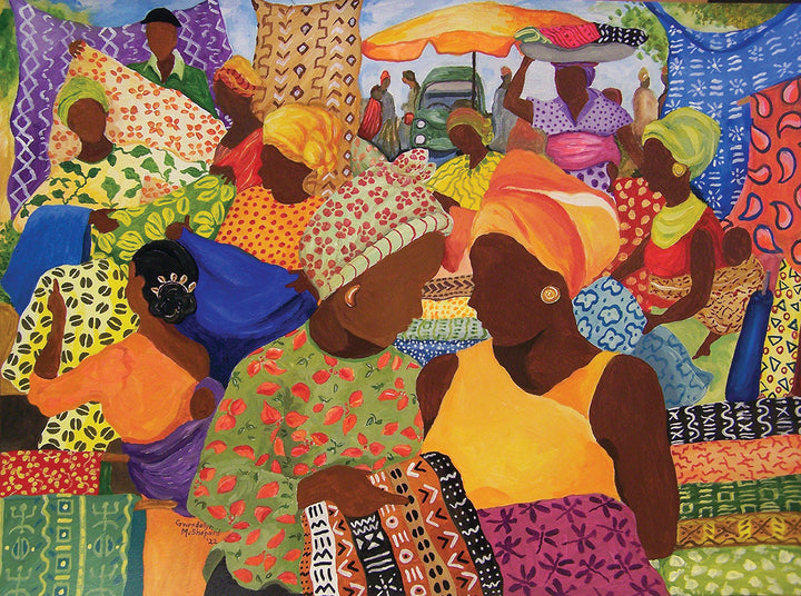 Buying Cloth by Gwendolyn McShepard: African American Jigsaw Puzzle