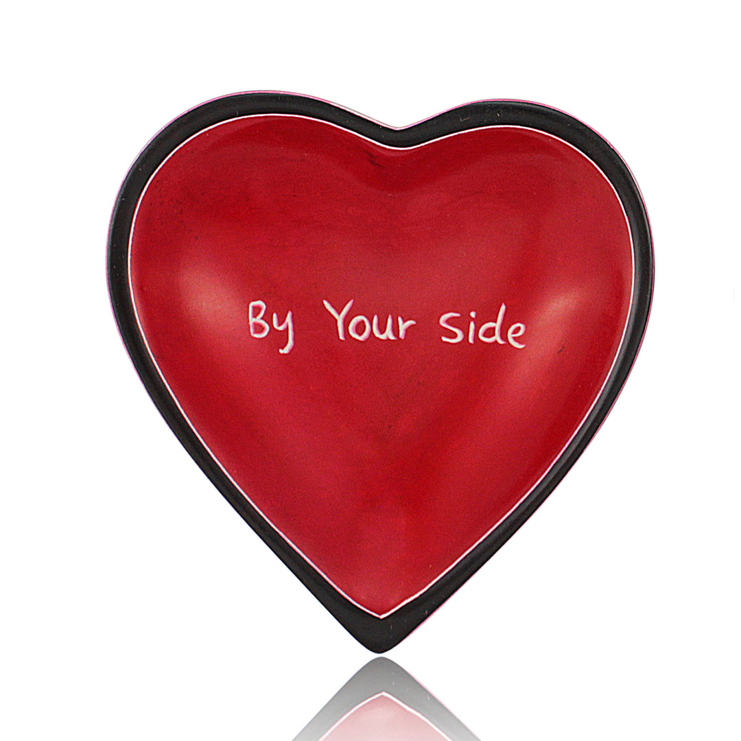 By Your Side Kenyan Heart Shaped Soap Stone Dish by Venture Imports