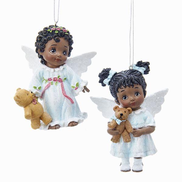 Baby Angels with Teddy Bears: African American Christmas Ornament by Kurt Adler