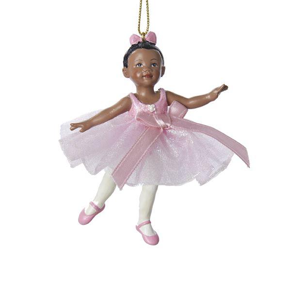African American Little Ballerina Christmas Ornament by Kurt Adler