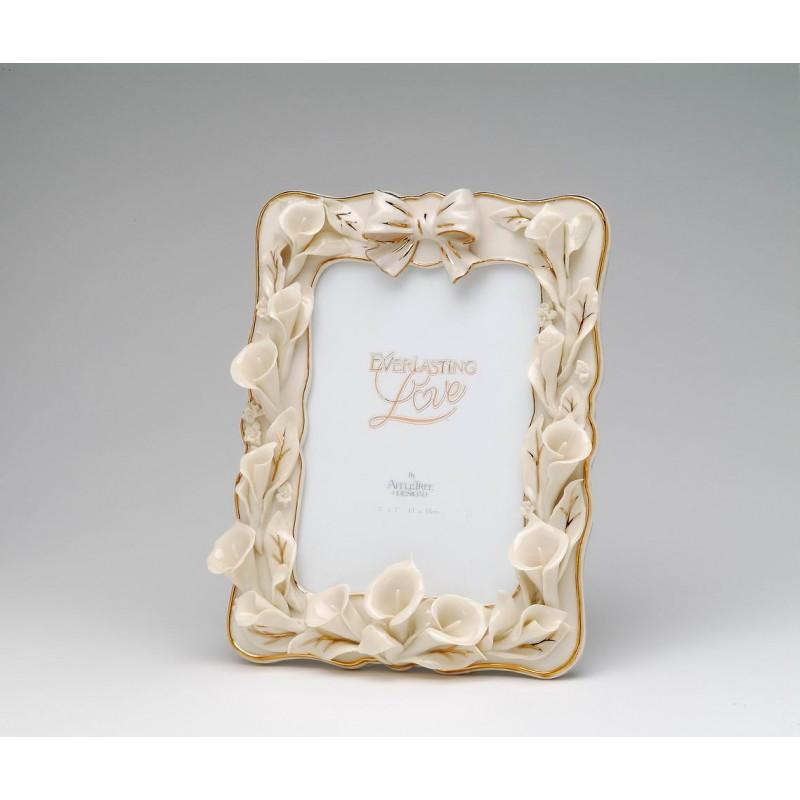 Cala Lily Porcelain Picture Frame-Frame-Cosmos Gifts-9.5 inches-Ceramic-The Black Art Depot