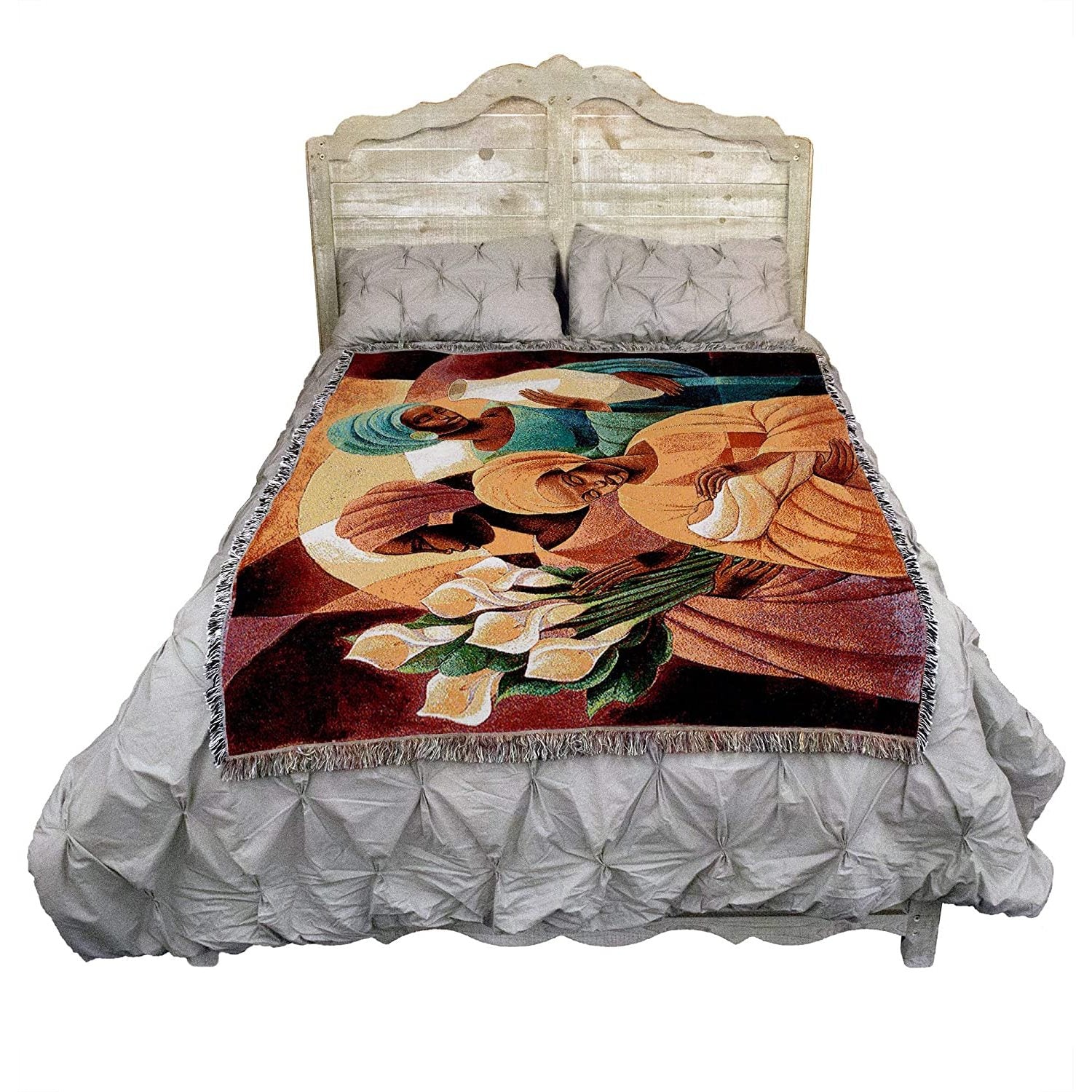 2 of 3: Caress by Keith Mallett: African American Tapestry Throw Blanket