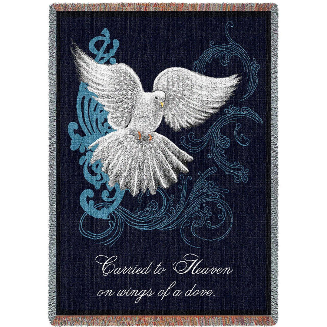 Carried to Heaven on Wings of a Dove Sympathy/Memorial Tapestry Throw