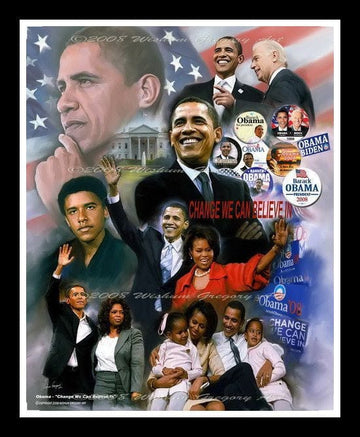 Barack Obama: Change We Can All Believe In by Wishum Gregory (Black Frame)