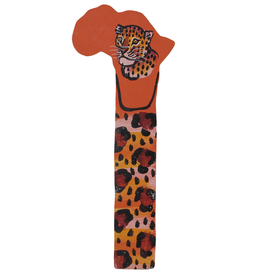 Cheetah Head: Hand Made African Leather Bookmark (Kenya)