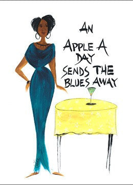 An Apple a Day Sends the Blues Away Magnet by Cidne Wallace