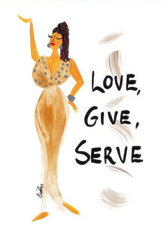 Love, Give, Serve Magnet by Cidne Wallace
