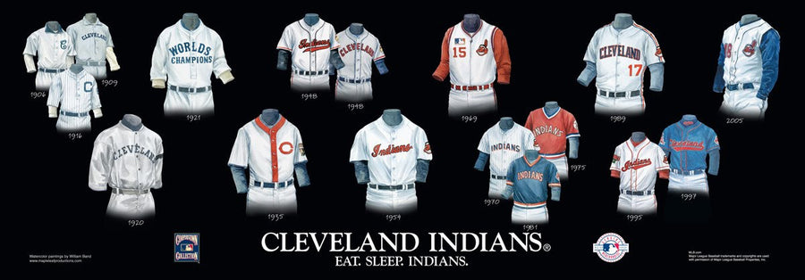 Cleveland Indians: Eat. Sleep. Indians Poster by Nola McConnan and William  Band – The Black Art Depot