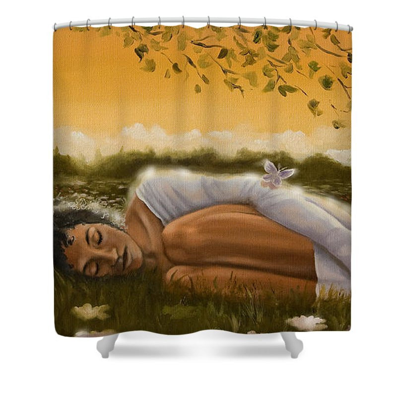 Cocoon-Shower Curtain-Jerome White-71x74 inches-Polyester-The Black Art Depot