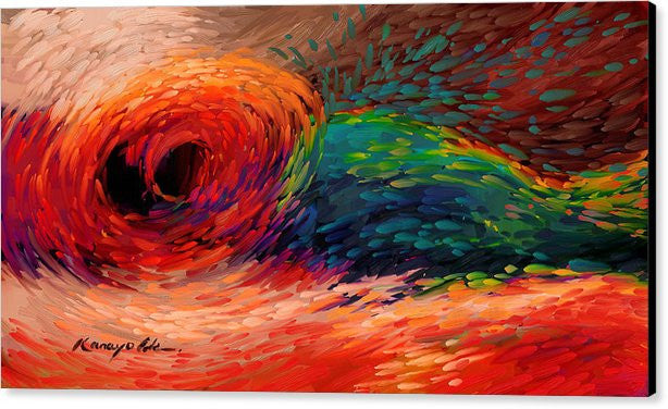Colored Waves: Furious Red by Kanayo Ede (Abstract Canvas Art)