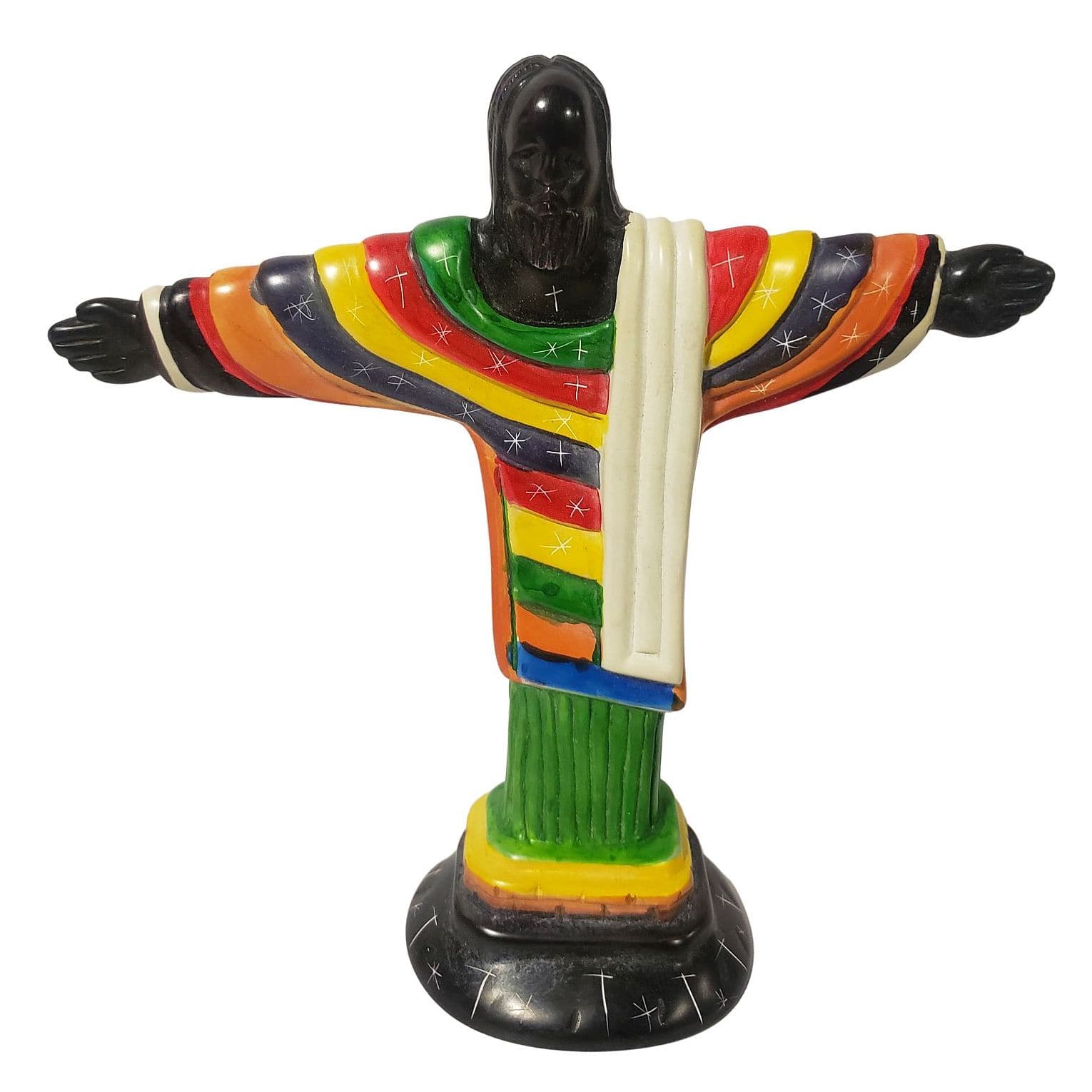 2 of 6: Colorful Jesus: Authentic Hand Carved Soapstone Sculpture (Black)