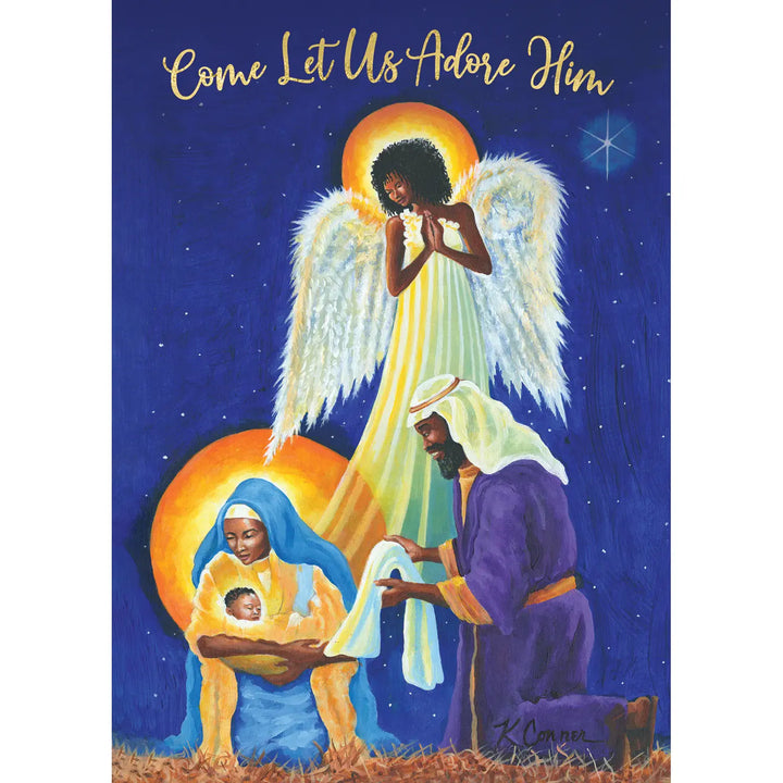 Come and Let Us Adore Him by Keith Conner: African American Christmas Card Box Set (Front)
