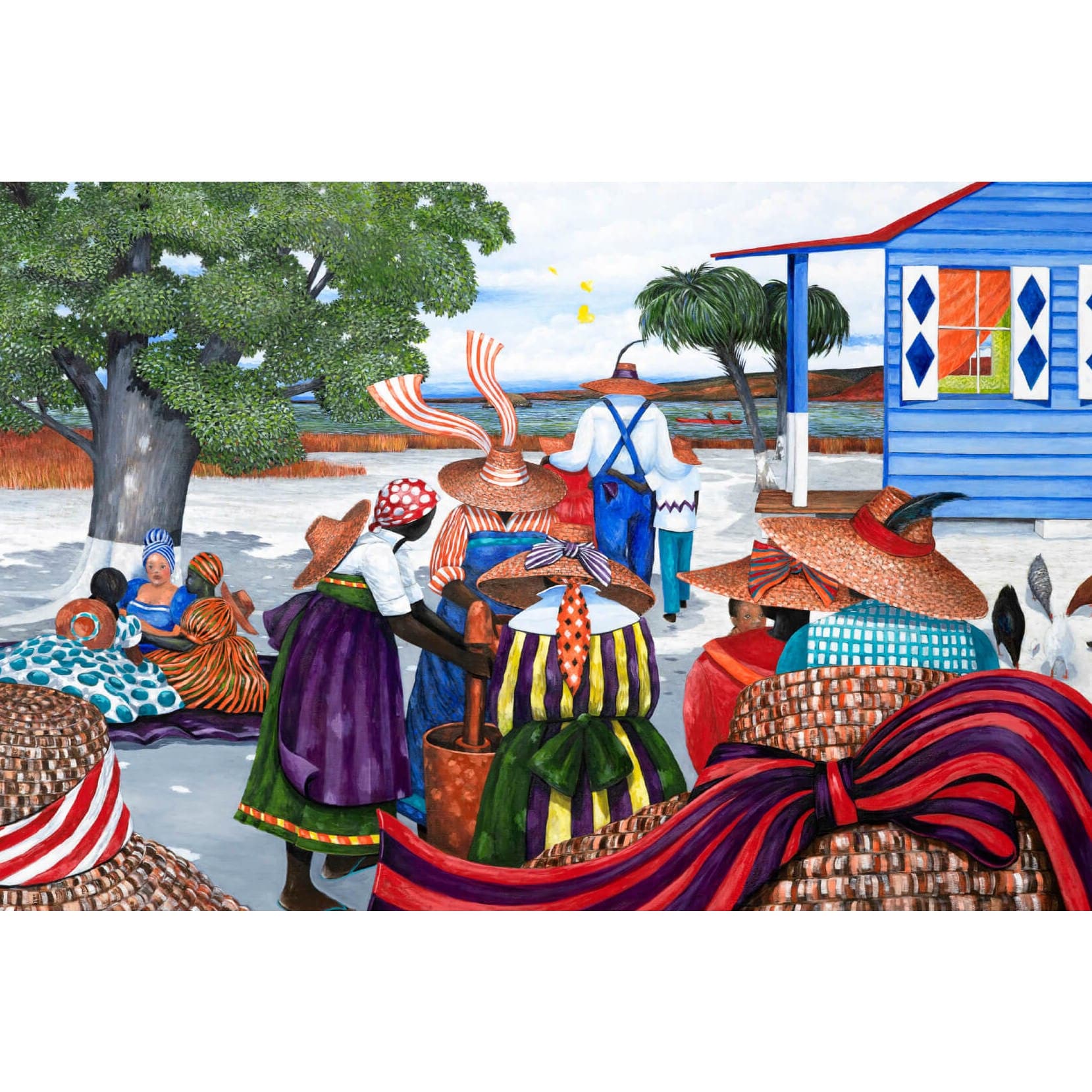 油彩 【ジャック・ソコル（J・Sokol）】仏人画家「Vendéeの村」F10号 油彩 風景画【ジャック・ソコル（Jacques Sokol）】フランス人画家