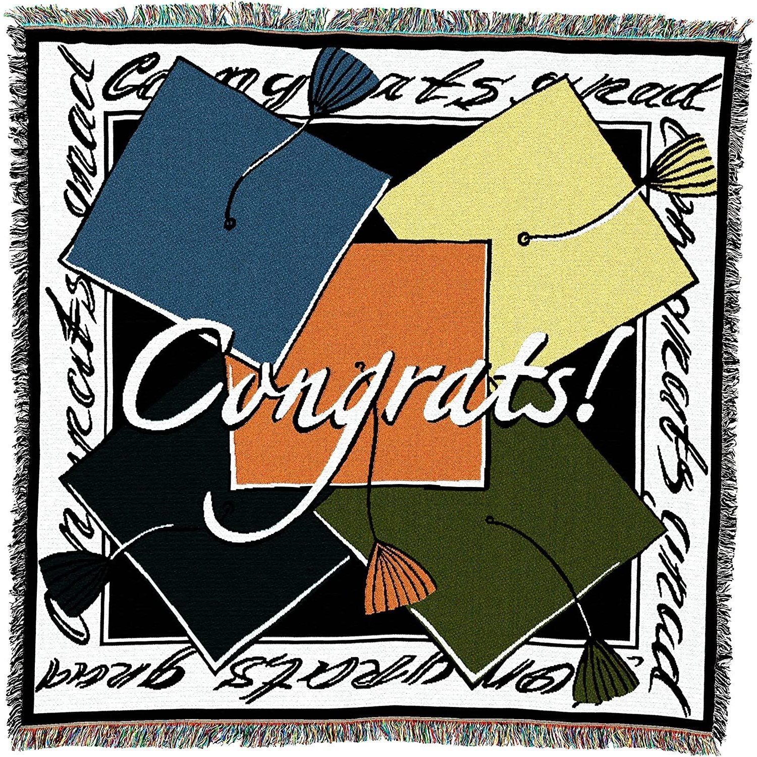 1 of 2: Congrats Grad by Elena Vladykina: Tapestry Throw Blanket