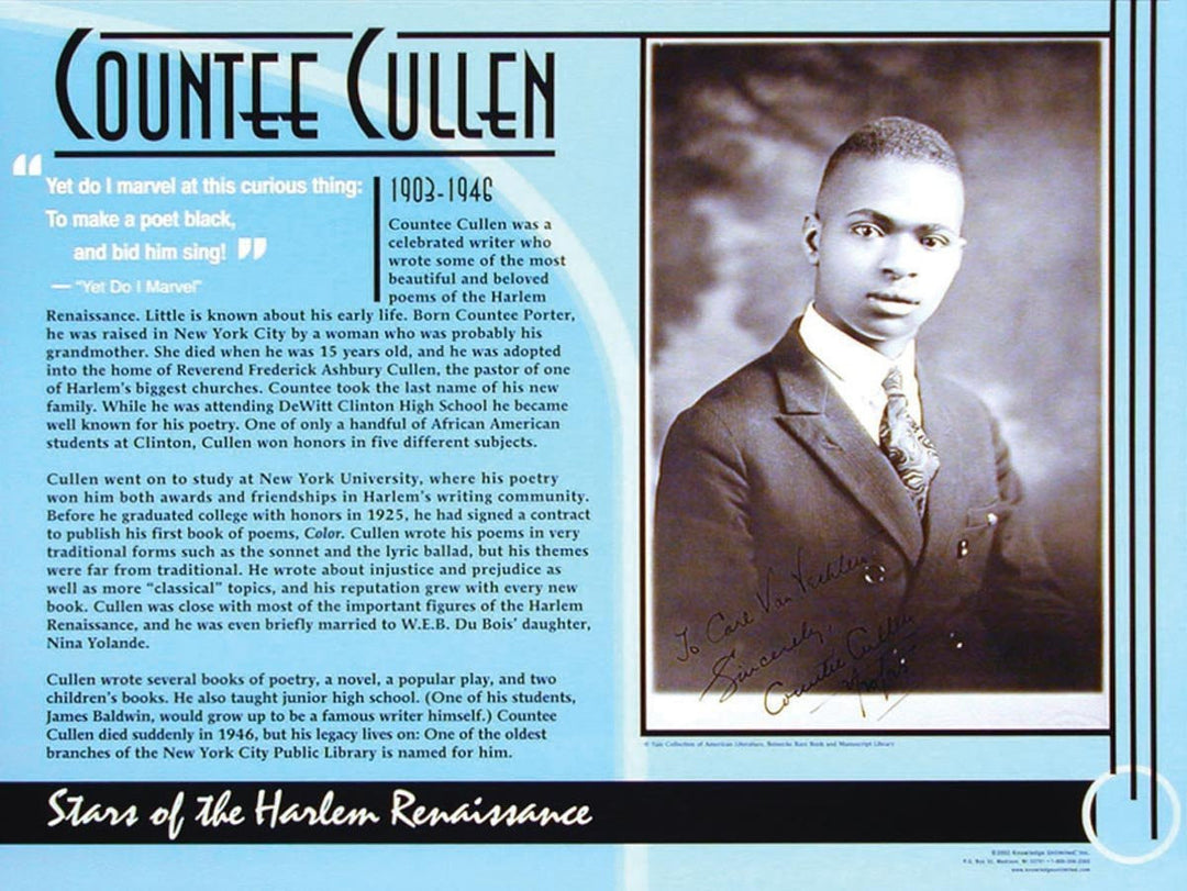 Stars of the Harlem Renaissance: Countee Cullen Poster by Knowledge Unlimited