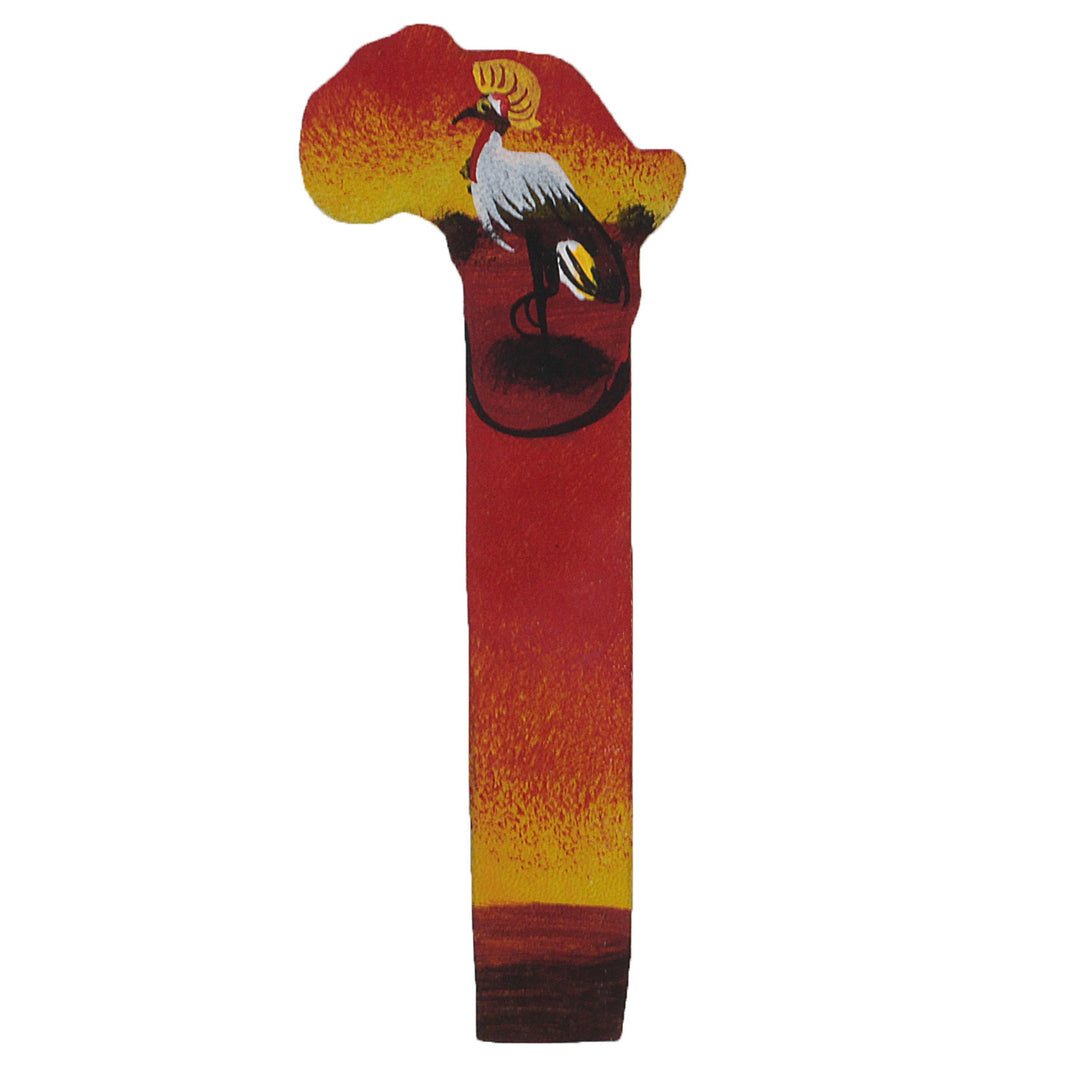 Crane Sunset: Hand Made African Leather Bookmark (Kenya)