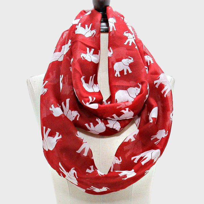 Delta Sigma Theta Inspired Crimson Elephant Infinity Scarf
