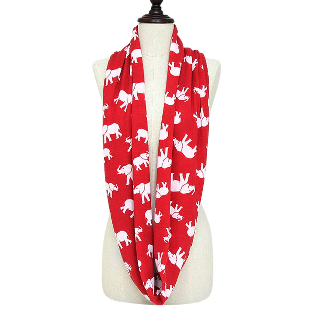 Delta Sigma Theta Inspired Crimson Elephant Infinity Scarf
