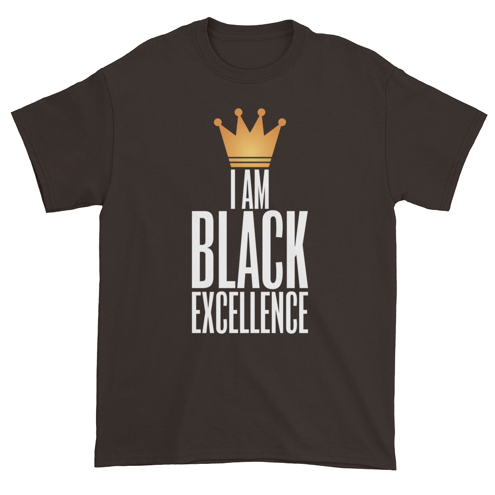 I Am Black Excellence Men's Short Sleeved T-Shirt (Chocolate)