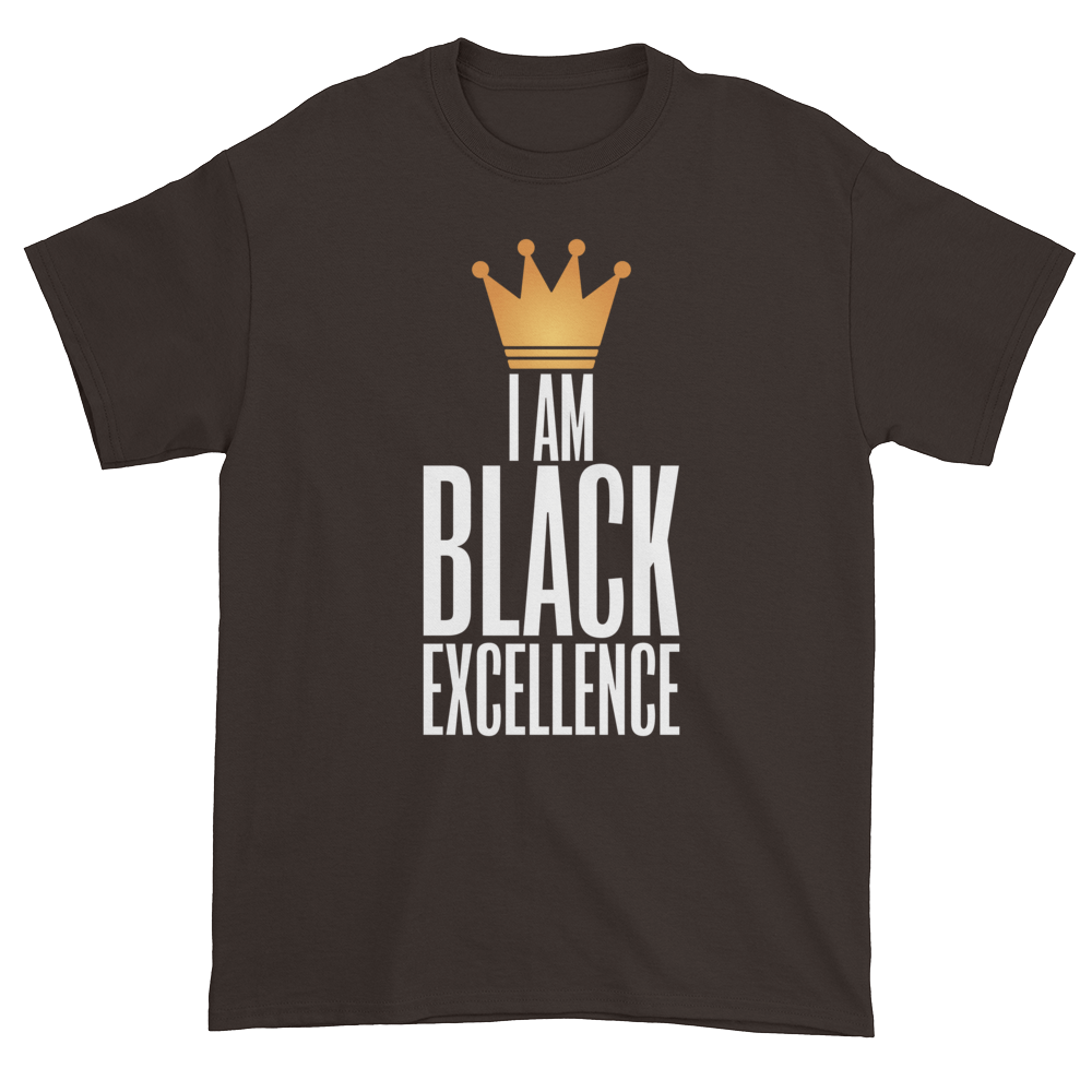 I Am Black Excellence Men's Short Sleeved T-Shirt (Chocolate)